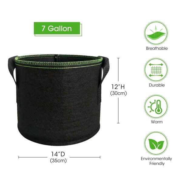 5-Pack 5 Gallons Plant Grow Bag Flower Container Pots with Handles Garden Planter