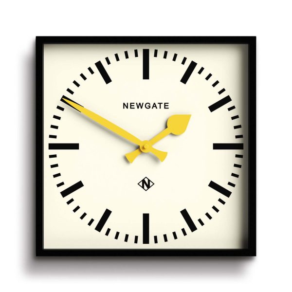 Newgate NFive Wall Clock Black Yellow Hands
