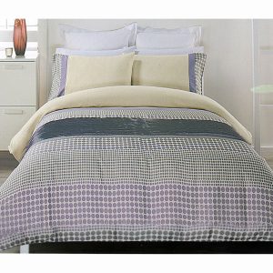 Brie Lilac Grey Quilt Cover Set KING