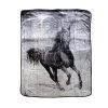 375gsm 1 Ply 3D Print Faux Mink Blanket Queen 200×240 cm – Galloping Horse