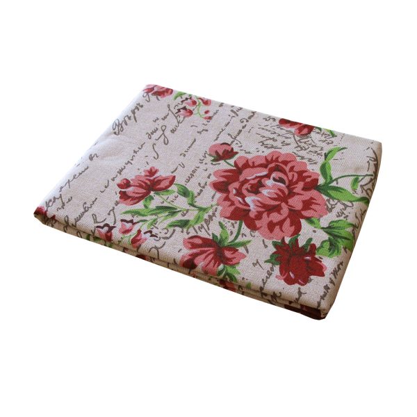 Cotton Red Floral Oblong Table Cloth 150 x 230cm