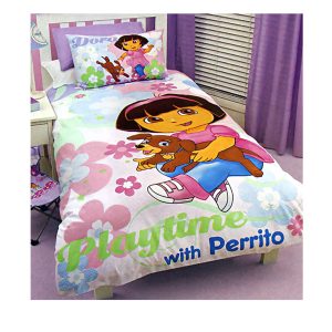 Dora The Explorer Quilt Cover Set Playtime with Perrito Single