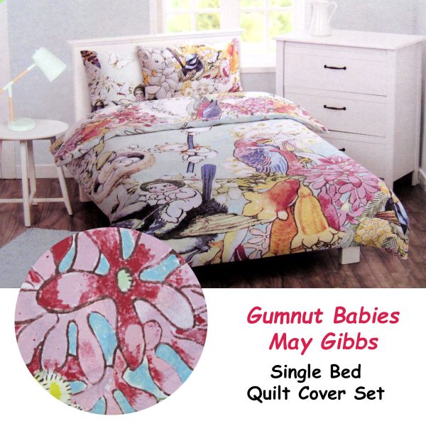 May Gibbs Gumnut Babies Licensed Quilt Cover Set Single