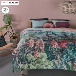 Lupine Cotton Sateen Quilt Cover Set King Green