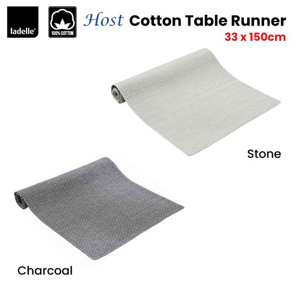 Host Cotton Table Runner 33 x 150 cm Stone