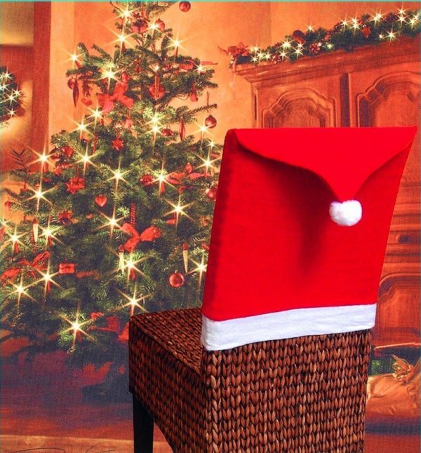 Christmas Chair Covers Tablecloth Runner Decoration Xmas Dinner Party Santa Gift, 6x Chair Covers