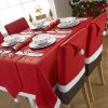 Christmas Chair Covers Tablecloth Runner Decoration Xmas Dinner Party Santa Gift, Table Cloth (130×180 cm)