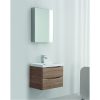 Ancona wall hung bathroom vanity 600mm White Oak