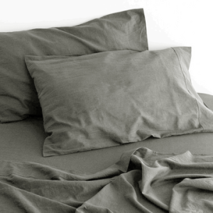 luxurious linen cotton sheet set 1 mega queen grey