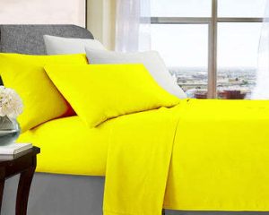 ultra soft microfibre sheet set double yellow