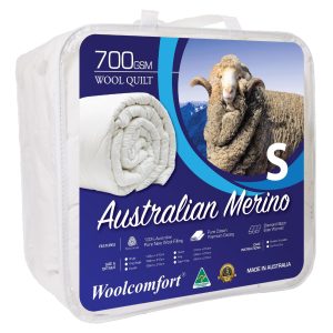 Aus Made Merino Wool Quilt 700GSM 140x210cm Single Size