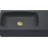 New Concrete Cement Wash Basin Counter Top Matte Black Wall Hung Curved Basin