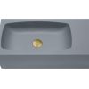 New Concrete Cement Wash Basin Counter Top Matte Dark Grey Wall Hung Curved Basin