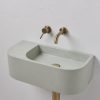 New Concrete Cement Wash Basin Counter Top Matte Mint Green Wall Hung Basin