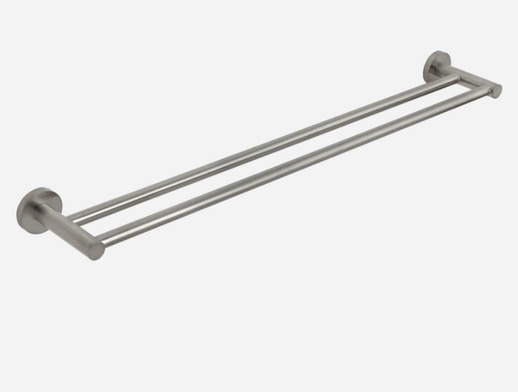 Luxurious Brushed Nickel Stainless Steel 304 Towel Rack Rail – Double Bar 800mm