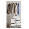 Metal Open Wardrobe Modern Storage Cabinet Tall Clothes Drawers Hanger Coat Rack