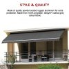 Outdoor Folding Arm Awning Retractable Sunshade Canopy Grey 4.0m x 3.0m