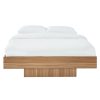 Walnut Oak Wood Floating Bed Base King