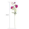 85cm Green Glass Tall Floor Vase and 12pcs Dark Pink Artificial Fake Flower Set