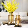 32cm Modern Transparent Glass Flower Vase with Candle