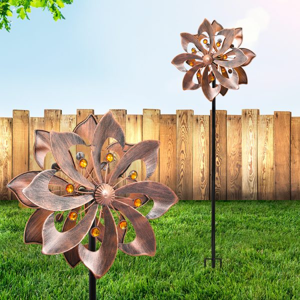 Garden Windmill Wind Spinner Metal Ornaments Outdoor Decor Ornamental Mill 182cm