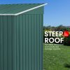 Garden Shed Flat Outdoor Storage Shelter – 121 x 194 x 182 cm, Green