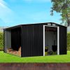Wallaroo Garden Shed with Semi-Closed Storage – Black – 10 x 8 FT