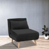 Mosgiel Adjustable Chair Single Sofa Bed Faux Velvet – Black
