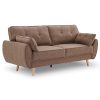 Troutdale 3 Seater Modular Linen Fabric Sofa Bed Couch Futon – Brown