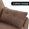 Troutdale 3 Seater Modular Linen Fabric Sofa Bed Couch Futon – Brown