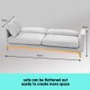 Mossley 3 Seater Faux Velvet Sofa Bed Couch Furniture Light Grey