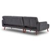 Bewdley Faux Velvet Sofa Bed Couch Lounge Chaise Cushions Dark Grey