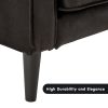 Air Faux Velvet Sofa Bed Couch Furniture Lounge Suite – Black