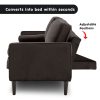 Air Faux Velvet Sofa Bed Couch Furniture Lounge Suite – Black