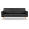 Nanbona 3 Seater Modular Linen Fabric Sofa Bed Couch – Black