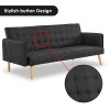 Nanbona 3 Seater Modular Linen Fabric Sofa Bed Couch – Black