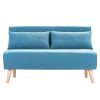 Pottstown Adjustable Corner Sofa 2-Seater Lounge Linen Bed Seat – Blue