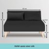 Pottstown 2-Seater Adjustable Sofa Bed Lounge Faux Velvet – Black