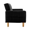 Pensacola 3-Seater Fabric Sofa Bed Futon – Black