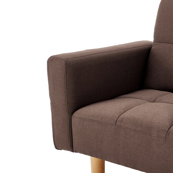 Pensacola 3-Seater Fabric Sofa Bed Futon – Brown