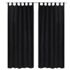 2 pcs Micro-Satin Curtains with Loops – 245 cm, Black