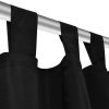 2 pcs Micro-Satin Curtains with Loops – 245 cm, Black