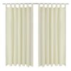 2 pcs Micro-Satin Curtains with Loops – 175 cm, Cream