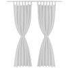 2 pcs Micro-Satin Curtains with Loops – 245 cm, White