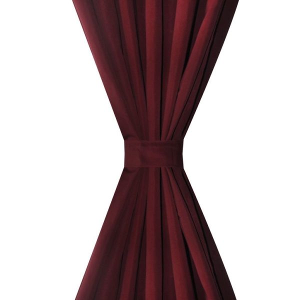 2 pcs Micro-Satin Curtains with Loops – 225 cm, Bordeaux