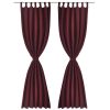 2 pcs Micro-Satin Curtains with Loops – 245 cm, Bordeaux