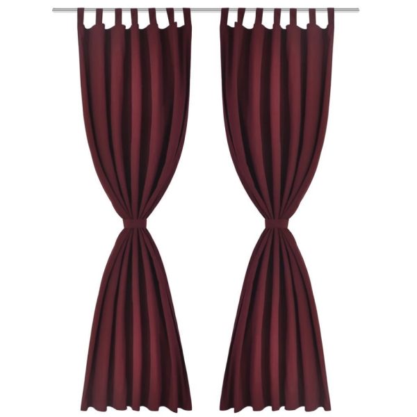 2 pcs Micro-Satin Curtains with Loops – 245 cm, Bordeaux