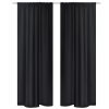 2 pcs Energy-saving Blackout Curtains Double Layer 140 x 245 cm – Black