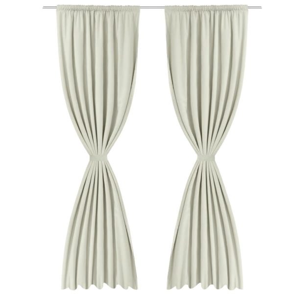 2 pcs Energy-saving Blackout Curtains Double Layer 140 x 245 cm – Cream