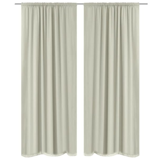 2 pcs Energy-saving Blackout Curtains Double Layer 140 x 245 cm – Cream